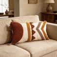 thumbnail image 5 of Boho Lumbar Throw Pillow Covers 12x20 Inch, Bohemian Tufted Decorative Pillow Covers with Tassels for Couch Sofa Bedroom Living Room 1 Pack, Coffee, 5 of 7