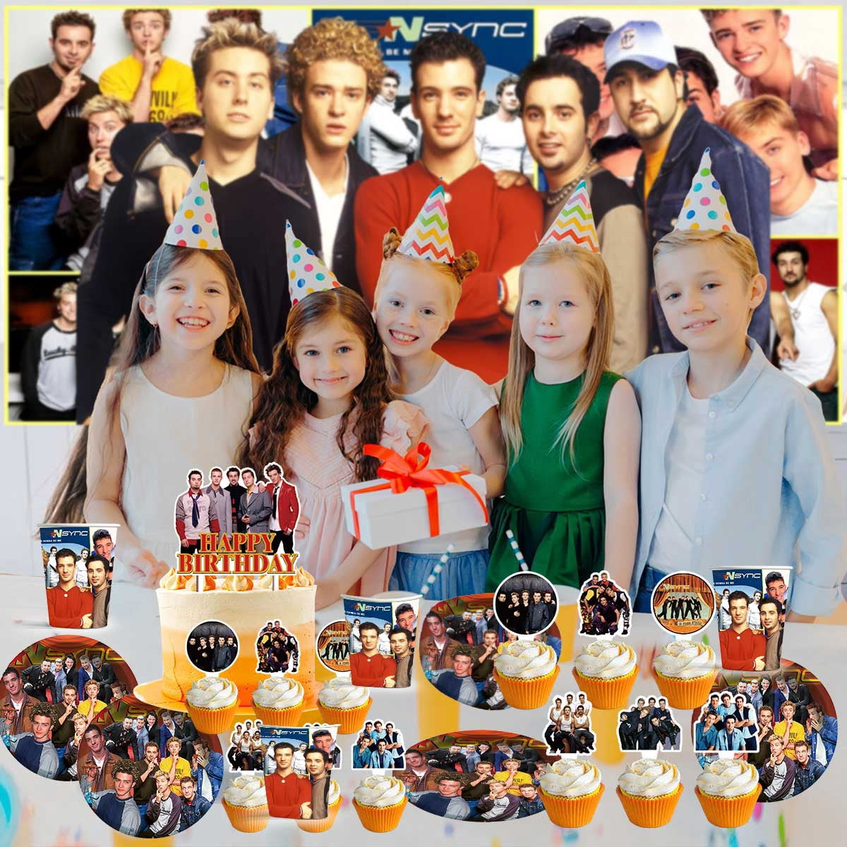NSYNC Party Decorations Centerpieces Honeycomb Table Toppers Backdrop Birthday Party Decor Supplies Banner