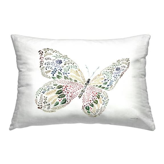 Stupell Industries Floral Nature Butterfly Decorative Printed Throw Pillow Design by Danhui Nai.