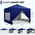 thumbnail image 5 of Ainfox 12x12 Pop up Canopy Tent with One Push Setup and Sidewalls,Instant Outdoor Shade Gazebos with Weighted Sandbags,Navy Blue, 5 of 10