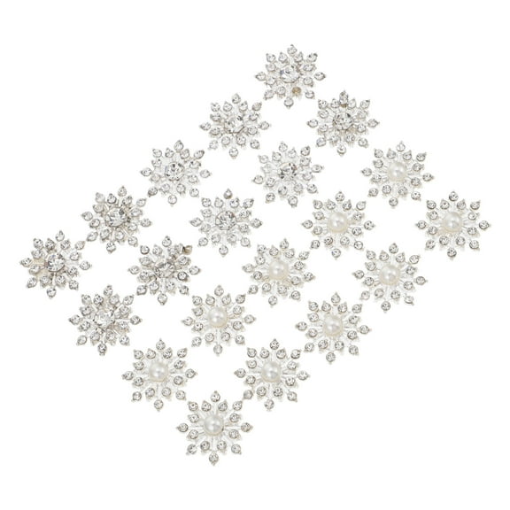 HOMEMAXS  20 Pcs Crystal Snowflake Charms for Jewellery Jewelry Accessories Silver Bride