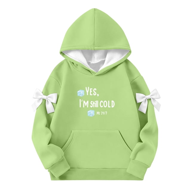 Bows pour Filles, Haut à Manches Longues Col Rond pour Garçons et Filles, Sweat à Capuche pour Enfants