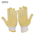thumbnail image 2 of Matsuzay 12 pares de guantes de trabajo antideslizantes de hilo de algodón con puntos de PVC para pintor, mecánico, construcción de Cadenas y protecciones para puertas de seguridad amarillo, 2 of 6