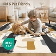 thumbnail image 3 of ODIKA 9'x12' Gray Beige Geometric Modern Design Washable Area Rug Abstract Shapes with Bold Patterns for Dining Room, Basement, Large Office, Non-Slip Chair-Friendly, 3 of 6