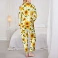 thumbnail image 3 of Pajamas for Women Sets, European-style Pattern Sunflower Lounge Sets Long Sleeve Button Down Night Shirts Sleepwear Pjs, 3 of 6