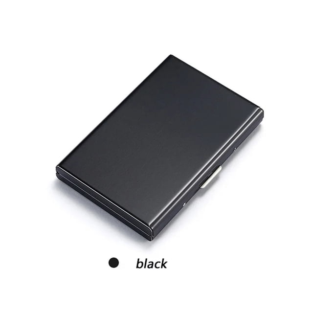 Supershield Stainless Steel RFID Blocking Card Holder & Wallet, Black (10 Card Slots)