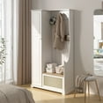 thumbnail image 3 of Topcobe 1 Door Closet, Accent Storage Cabinet Suitable for Living Room, Entryway, Bedroom, White, 3 of 8