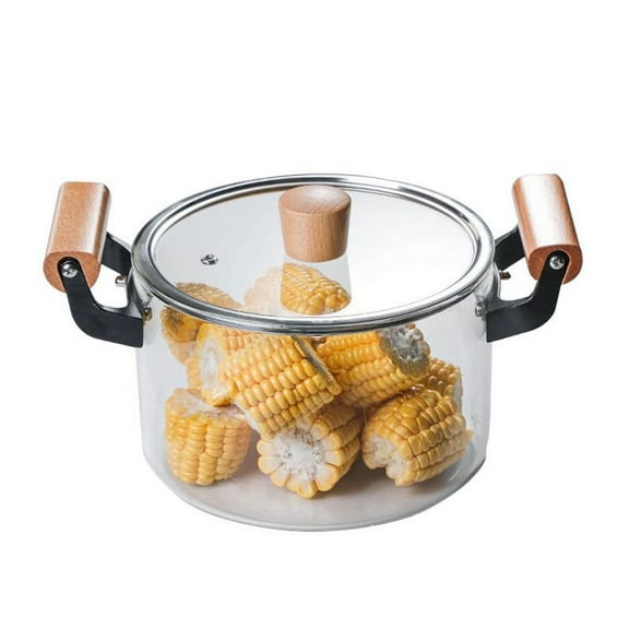Glass Saucepan with Cover Heat-Resistant Saucepans Glass Pot with Lid Cookware Stockpots for Home Kitchen Restaurant[Energy Level A],2.5L