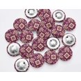 thumbnail image 4 of IBA Indianbeautifulart Pink 1 Inch Buttons For Sewing Fancy Buttons For Crafts 2 Hole Dot & White Floral Artistic Scrapbooking Canvas Buttons Pack Of 50, 4 of 7
