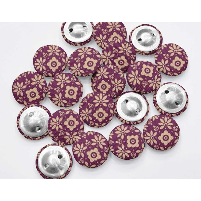 IBA Indianbeautifulart Pink 1 Inch Buttons For Sewing Fancy Buttons For  Crafts 2 Hole Dot & White Floral Artistic Scrapbooking Canvas Buttons Pack  Of