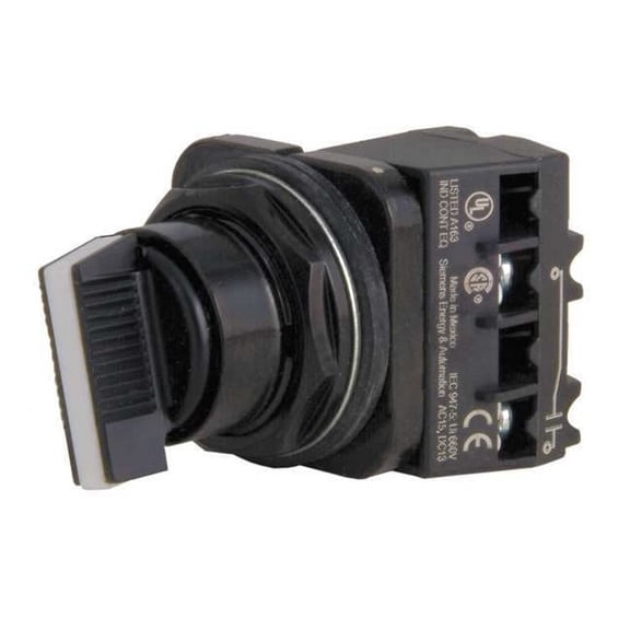 Siemens Non-Illum Selectr Swtch,30mm,2 Pos,Lever 52SX2ACBK1