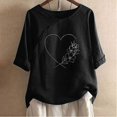 thumbnail image 2 of Blouses pour Femmes T-shirt Imprimé Manches Courtes Blouse Col Rond Hauts Décontractés, 2 of 9