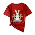 thumbnail image 1 of Camisas de Manga Corta para las Mujeres Moda Casual Impresión Cuello Redondo Suéter Tee Blusas, 1 of 4