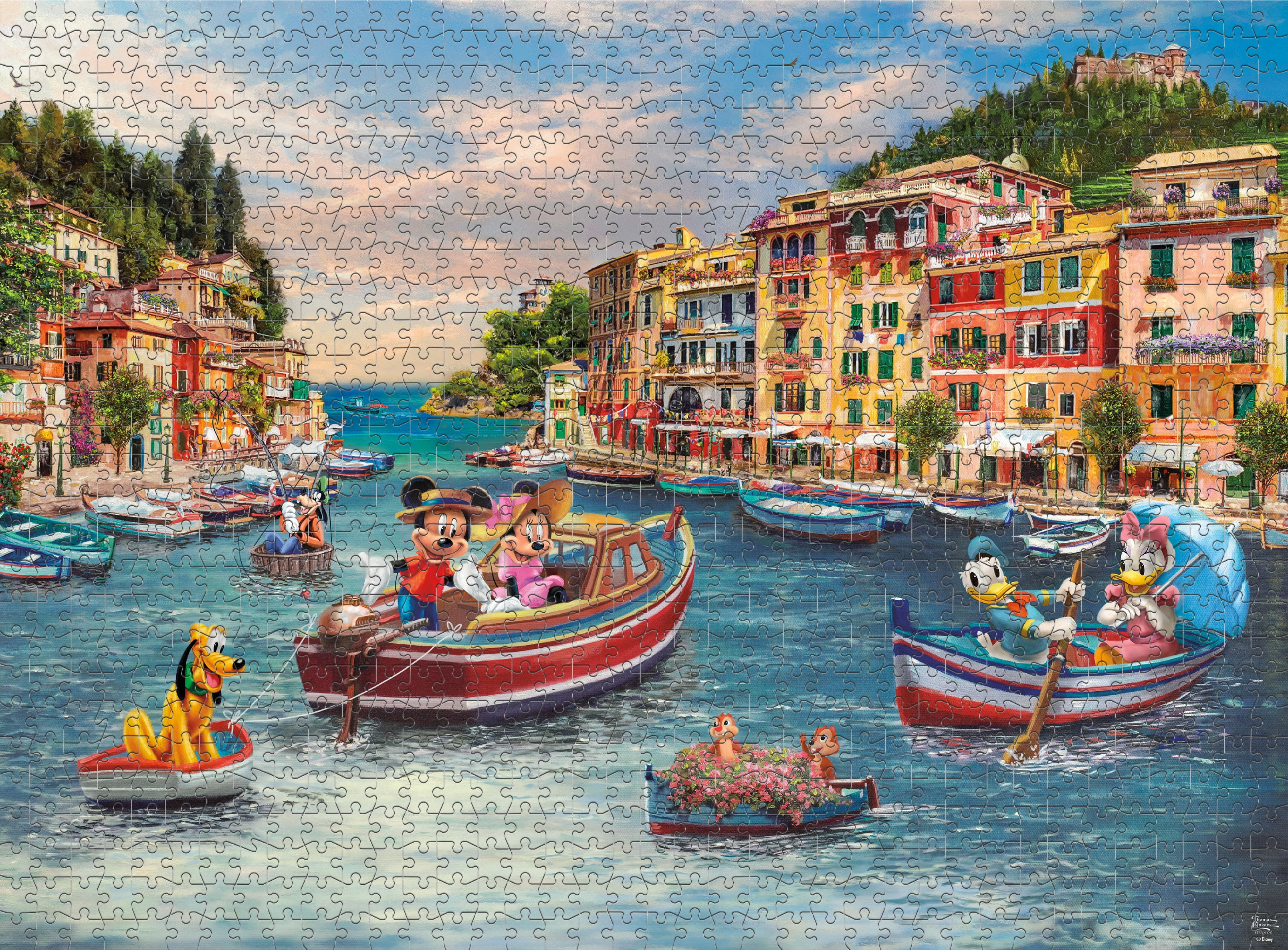 Ceaco Mickey and Minnie in Italy 1000-Piece Interlocking Jigsaw Puzzle for Adults Ages 14+