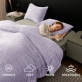thumbnail image 5 of Jessy Home 3 Piece Fleece Queen Comforter Set - Soft & Warm Fluffy Purple Sherpa Bedding , Fuzzy Heavy Double Sided Design Winter Comforter with 2 Pillow Cases, 5 of 8