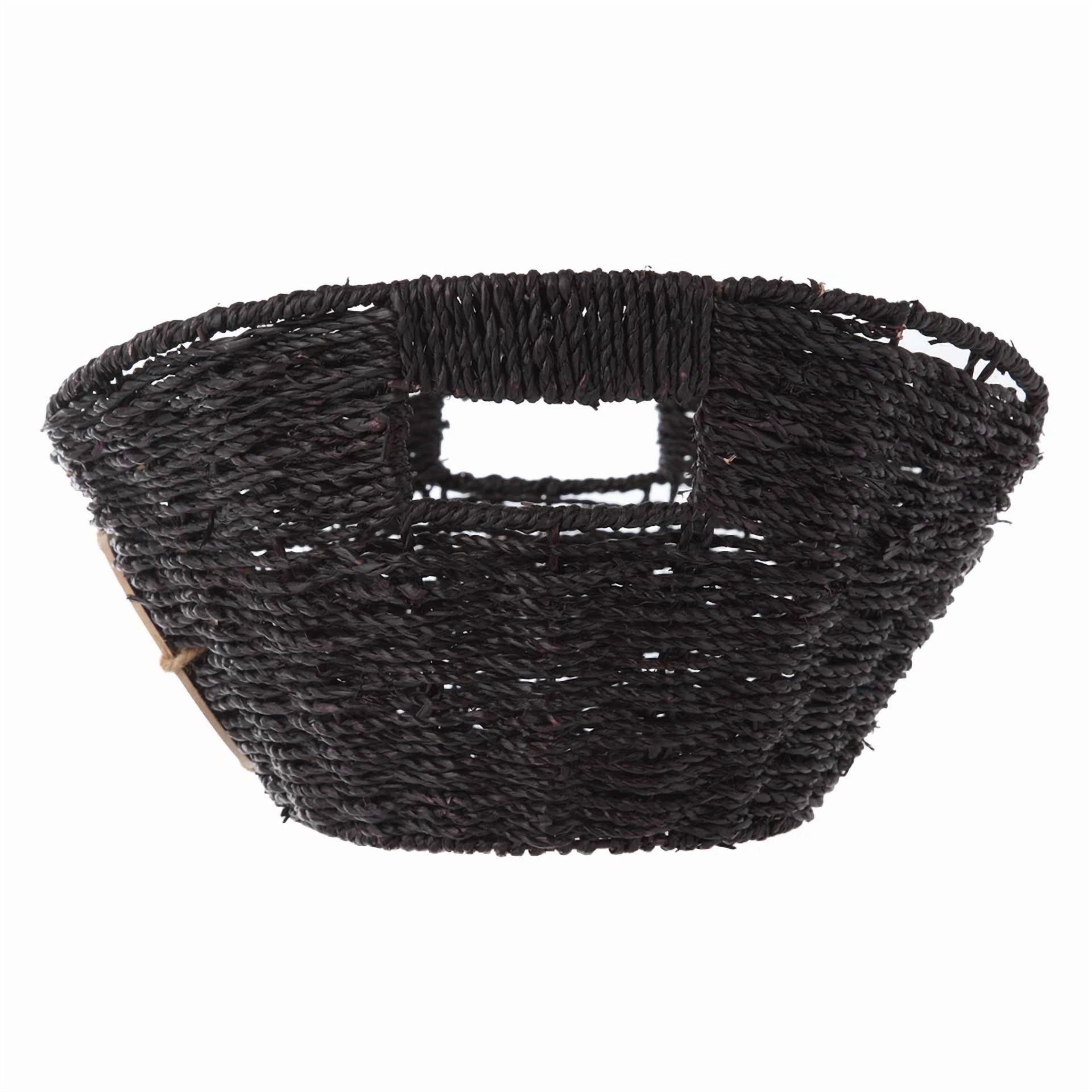 Zyler - Dark Seagrass Storage Basket, Blackboard, Hollow Handles,
