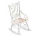 thumbnail image 1 of Silla en Miniatura ANGGREK Mecedora en Miniatura Asiento de Cuerda Tejida Color Blanco, 1 of 8