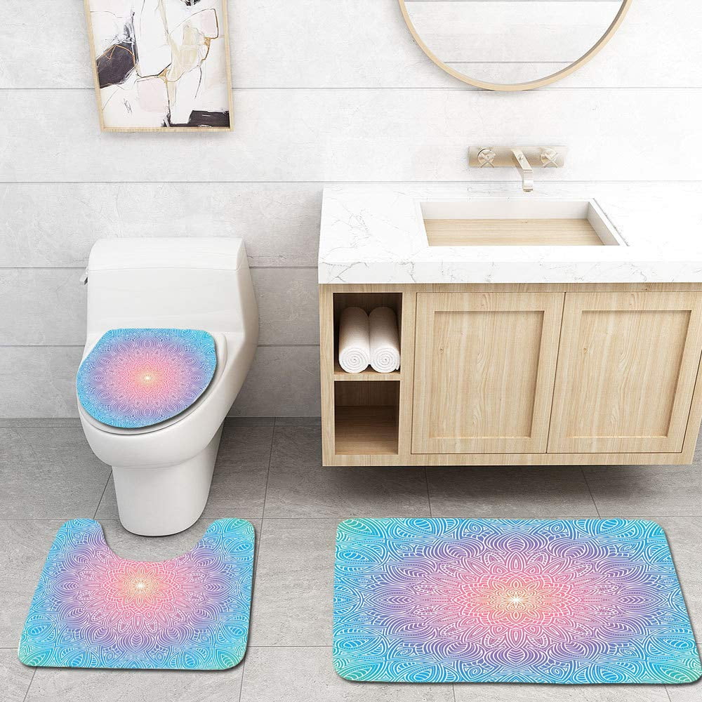 multi coloured bath mat sets