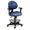 OFM 24 Hour Ergonomic Vinyl Task Chair with Arms and Drafting Kit, Mid Back, in Navy (241-VAM-AADK-64)