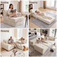 thumbnail image 5 of 102in Sectional Sofa for Living Room, Convertible Cloud Sofa Bed Sleeper, No Assembly Needed, Beige, 5 of 8