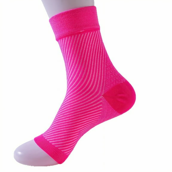 AUQ Compression Socks,Twill Weaving Compression Socks Men,Relieves Exercise Fatigue Compression Stockings for Women,Pink,S/M