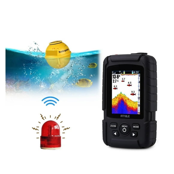 Screen Wireless Fish Finder Sonar Sensor Rechargeable Battery Portable Underwater Fishing Detector