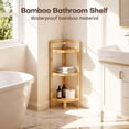 thumbnail image 4 of 2026 New Bamboo Standing Shelf 3 Tier Corner Shelf Stand Free-Standing Shelf Units Triangular Curved Corner Shelf Stand for Space-Saaving Display Ideal for Bathroom/Kitchen/Living Room Storage, 4 of 9