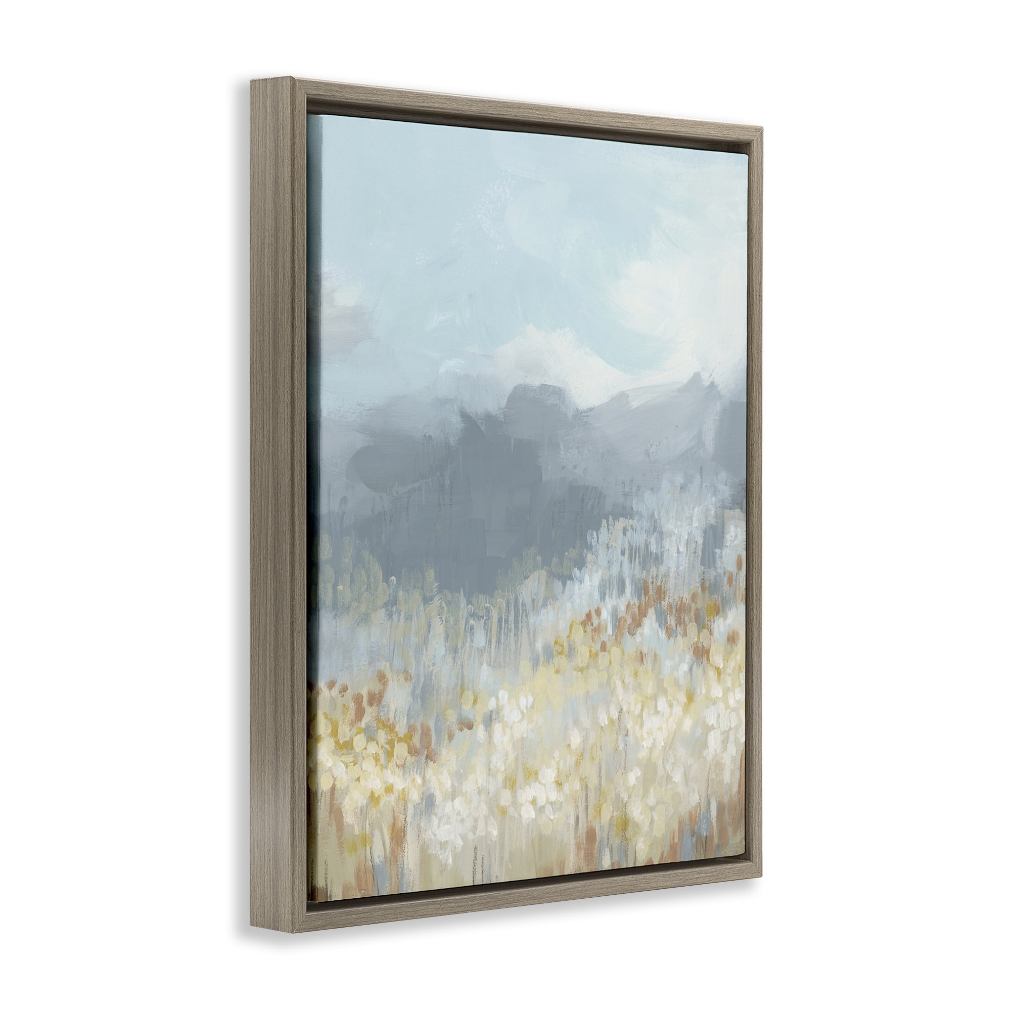 Stupell Industries Mountains & Countryside Landscape Painting Brown Floater Framed Art Print Wall Art, 17 x 21