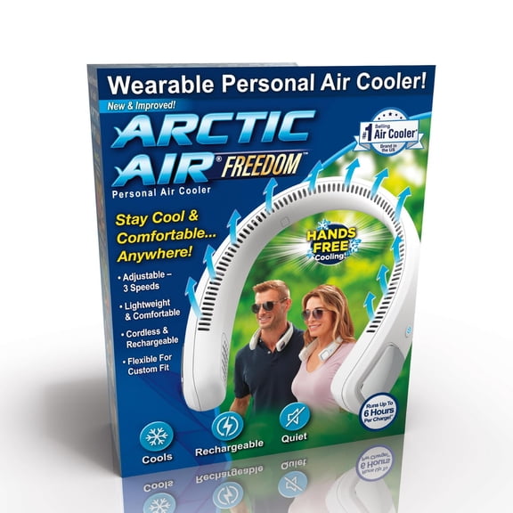 Arctic Air Freedom Personal Air Cooler – Portable Wearable Neck Fan, Hands-Free, USB Rechargeable