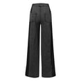 thumbnail image 5 of Women's Pants Jeans with Patchwork Stripes Loose Denim Color Block Wide Leg Dark Purple Womens Trousers L, 5 of 5