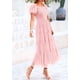 thumbnail image 3 of Vestido MIDI con fruncidos y tul color rosa claro para mujer PRETTYGARDEN talla XL, 3 of 7