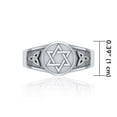 thumbnail image 2 of Star of David Hexagram 925 Sterling Silver Ring Fine Jewish Faith Jewelry, 2 of 3