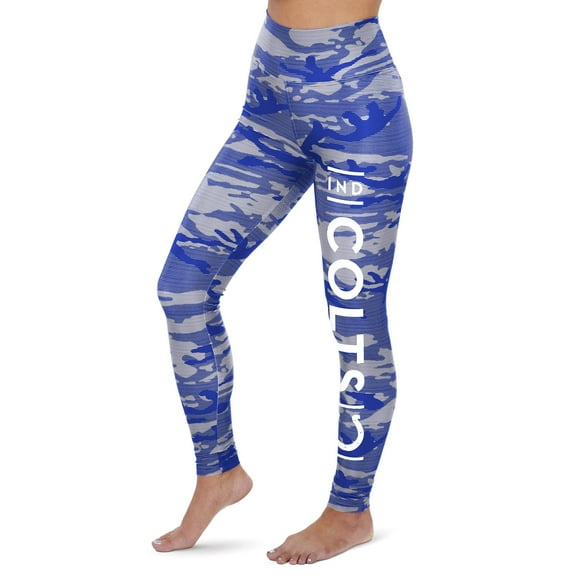 Zubaz NFL Women's Camo and Lines Legging in Team Colors, Indianapolis Colts, Small