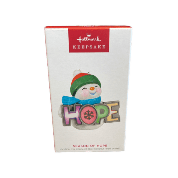 Hallmark 2023 Keepsake Season of Hope Snowman Christmas Ornament W Light New