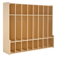 thumbnail image 6 of KFFKFF 8-Section Wooden Kids Coat Locker, Toddler Cubby Storage Organizer with 16 Hooks & Anti-Tip Kit, Modern Coat Cubbies with 16 Small Open Compartments for Home, Kindergarten, Daycare, 6 of 9