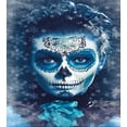thumbnail image 3 of Sugar Skull Decor King Size Duvet Cover Set, Santa Muerte Concept Winter Ice Cold Snowflakes Frozen Dead Folkloric, Decorative 3 Piece Bedding Set with 2 Pillow Shams, Multicolor, by Ambesonne, 3 of 3