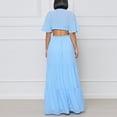 thumbnail image 4 of Robes pour Femmes 2024 Été Grande Taille Manches Courtes Couleur Col en V Robe Longue Douce Confortable 50 % de Réduction Liquidation!, 4 of 9