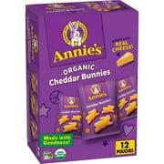 Annie's Organic Cheddar Bunnies Baked Snack Crackers, 12 Pouches, 12 oz
