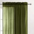 thumbnail image 2 of DWCN Olive Green Sheer Curtains Semi Transparent Voile Rod Pocket Curtains for Bedroom and Living Room, 60 x 63 inches Long, Set of 2 Panels, 2 of 6