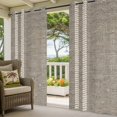 thumbnail image 3 of Flax Gray Outdoor Curtains for Patio, Oatmeal Beige Woven Fabric Texture Rustic Farmhouse Sunshade Privacy Drapes Grommet Waterproof Outside Curtains for Porch/Cabana/Balcony 54"x 108", 1 Panel, 3 of 9