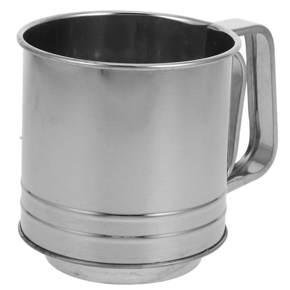 OUNONA Flour Sieve Fine Mesh Filter 2.5 Cup Stainless Steel Flour Sifter Handheld Shaker Sugar Kitchen Strainer Baking for Chocolate Coffee Sieving