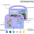 thumbnail image 3 of Dteck Case for Samsung Galaxy Tab A9 8.7" SM-X110/X115, Lightweight EVA Shockproof Handle Kids Case with Kickstand Cute DIY Accessories,Purple (Cartoon Letters), 3 of 6