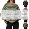 thumbnail image 3 of MYAOYI Womens Oversized Striped Sweater Crew Neck Drop Shoulder Knit, 3 of 8