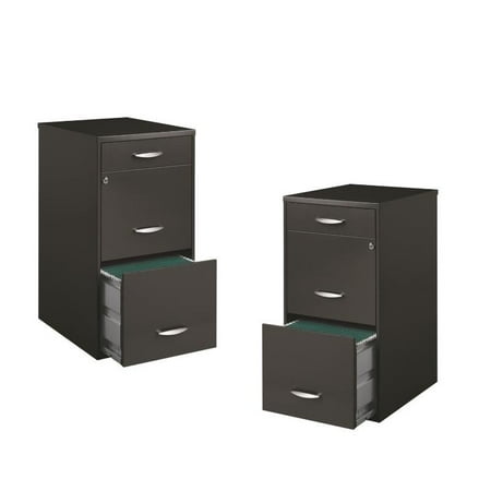 Value Pack Set Of 2 3 Drawer File Cabinet In Charcoal Walmart Com