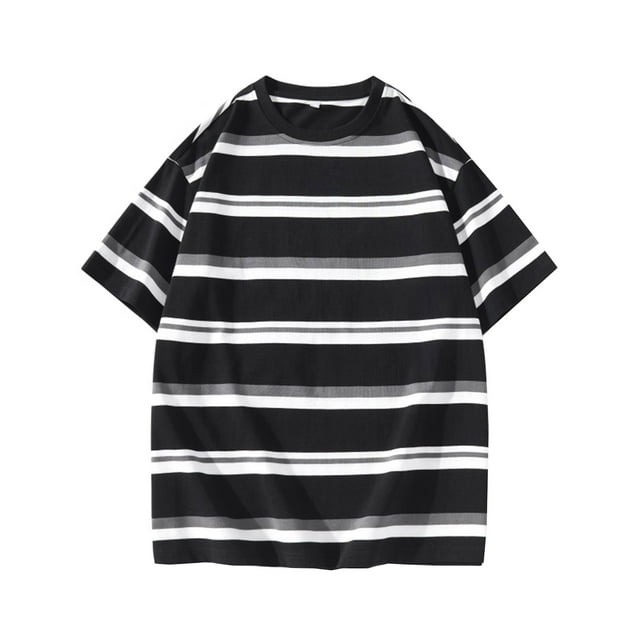 T-Shirts pour Hommes, Shorts pour Hommes, T-Shirt à Rayures Automne Col Rond Manches Courtes Blouse, Shorts Courts pour Hommes, T-Shirts TTTG pour Hommes