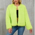 thumbnail image 7 of Womens Faux Fur Coat 2026 Winter Long Sleeve Open Front Shaggy Furry Warm Fluffy Parka Short Jacket Outwear, 7 of 7
