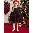 thumbnail image 4 of Arshiner Toddler Tutu Dress Little Girls Long Sleeve Casual Tulle Kids Fall Winter Outfits with Ribbon, 4 of 6