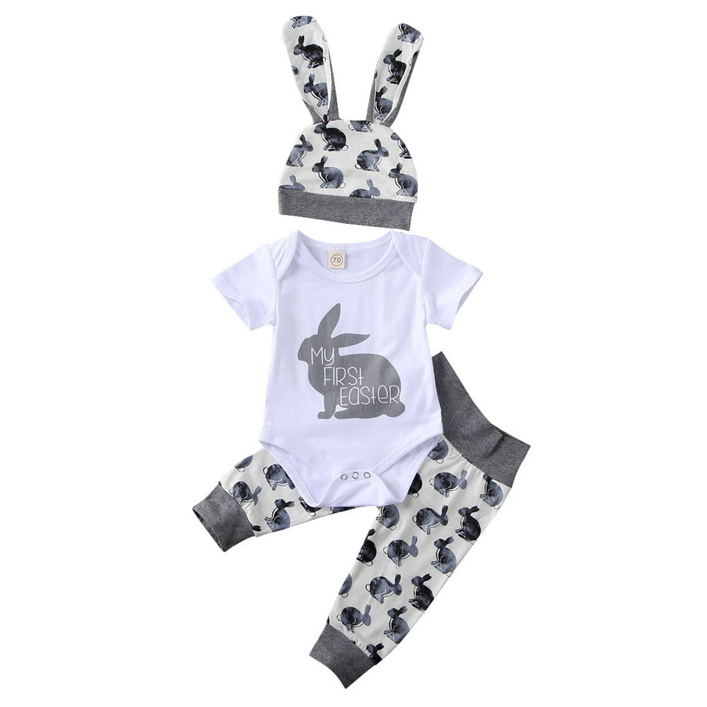 Emmababy - 2020 Easter Bunny Outfits Toddler Baby Boy Girl Romper ...