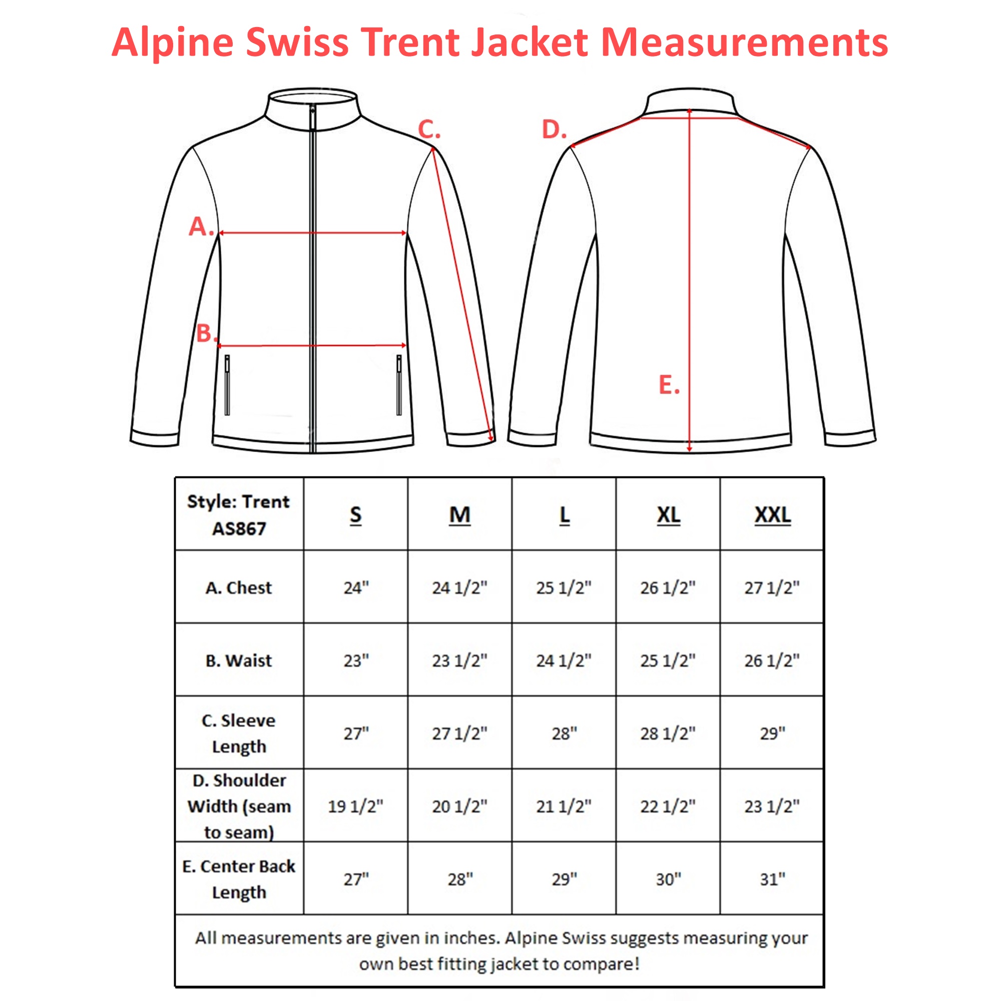 Alpine Swiss Trent Mens Full Zip Up Fleece Jacket Soft Casual Warm Zipper Coat - image 4 of 5