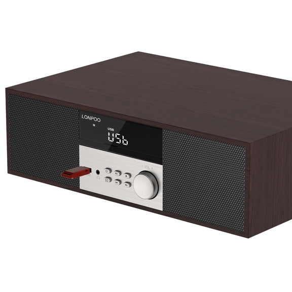 Sistema de Audio LONPOO con Reproductor de CD, 40W, Bluetooth, USB y Radio FM